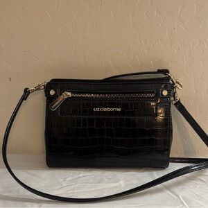 Liz Claiborne Glossy Black Crossbody Bag